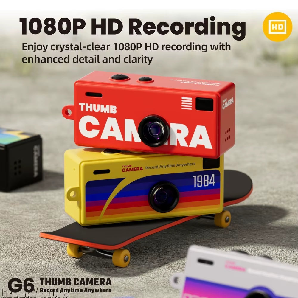 Retro 1984 Thumb Camera Mini Keychain Backpack Portable CCD Digital Camera Instant Camera