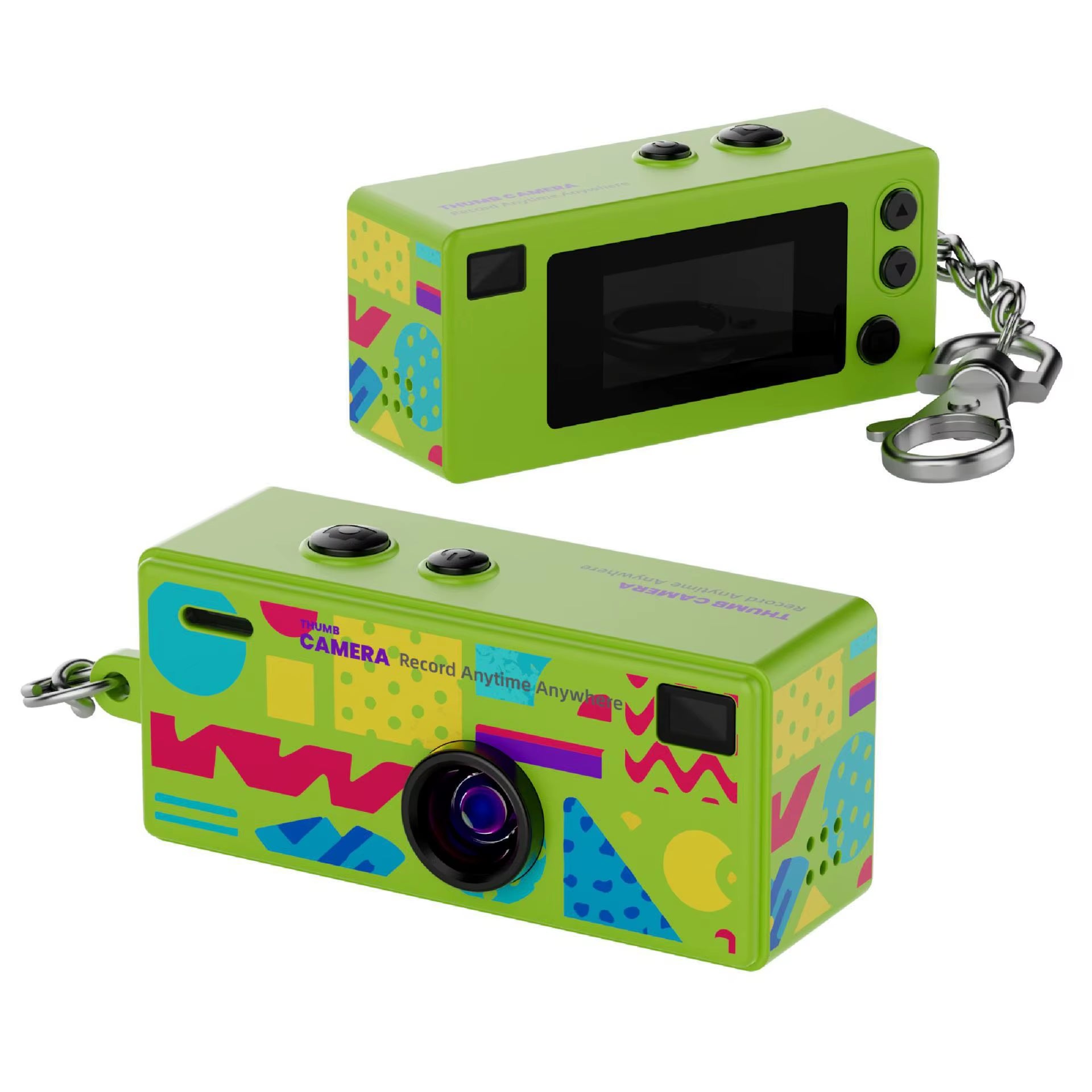 Retro 1984 Thumb Camera Mini Keychain Backpack Portable CCD Digital Camera Instant Camera